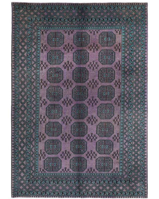 Revival 6' 7" X 9' 7" Hand Knotted Wool Rug 6' 7" X 9' 7" (201 X 292) / Purple / Wool