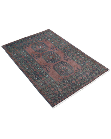 Revival 3' 2" X 4' 9" Hand Knotted Wool Rug 3' 2" X 4' 9" (97 X 145) / Brown / Wool