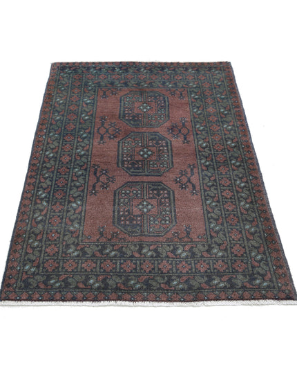 Revival 3' 2" X 4' 9" Hand Knotted Wool Rug 3' 2" X 4' 9" (97 X 145) / Brown / Wool
