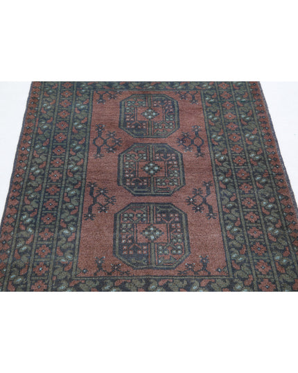Revival 3' 2" X 4' 9" Hand Knotted Wool Rug 3' 2" X 4' 9" (97 X 145) / Brown / Wool
