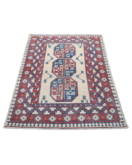 Revival 3' 2" X 4' 8" Hand Knotted Wool Rug 3' 2" X 4' 8" (97 X 142) / Taupe / Wool