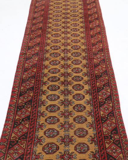 Revival 2' 6" X 12' 5" Hand Knotted Wool Rug 2' 6" X 12' 5" (76 X 379) / Gold / Wool