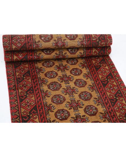 Revival 2' 6" X 12' 5" Hand Knotted Wool Rug 2' 6" X 12' 5" (76 X 379) / Gold / Wool