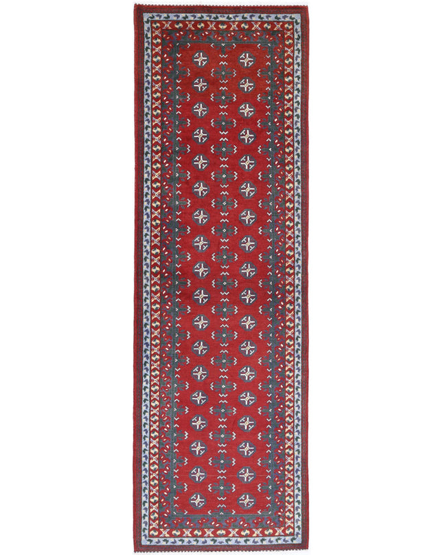 Revival 2' 10" X 9' 8" Hand Knotted Wool Rug 2' 10" X 9' 8" (86 X 295) / Red / Wool