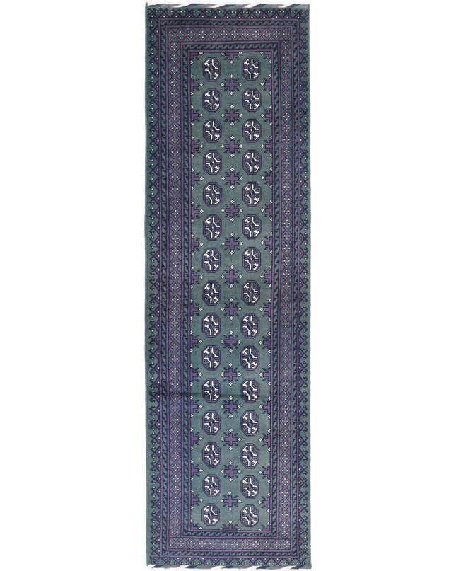 Revival 2' 7" X 9' 9" Hand Knotted Wool Rug 2' 7" X 9' 9" (79 X 297) / Green / Wool