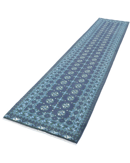 Revival 2' 9" X 12' 9" Hand Knotted Wool Rug 2' 9" X 12' 9" (84 X 389) / Blue / Wool