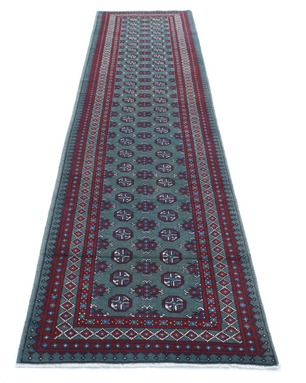 Revival 2' 7" X 12' 7" Hand Knotted Wool Rug 2' 7" X 12' 7" (79 X 383) / Green / Wool