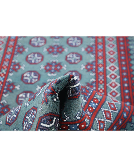 Revival 2' 7" X 12' 7" Hand Knotted Wool Rug 2' 7" X 12' 7" (79 X 383) / Green / Wool