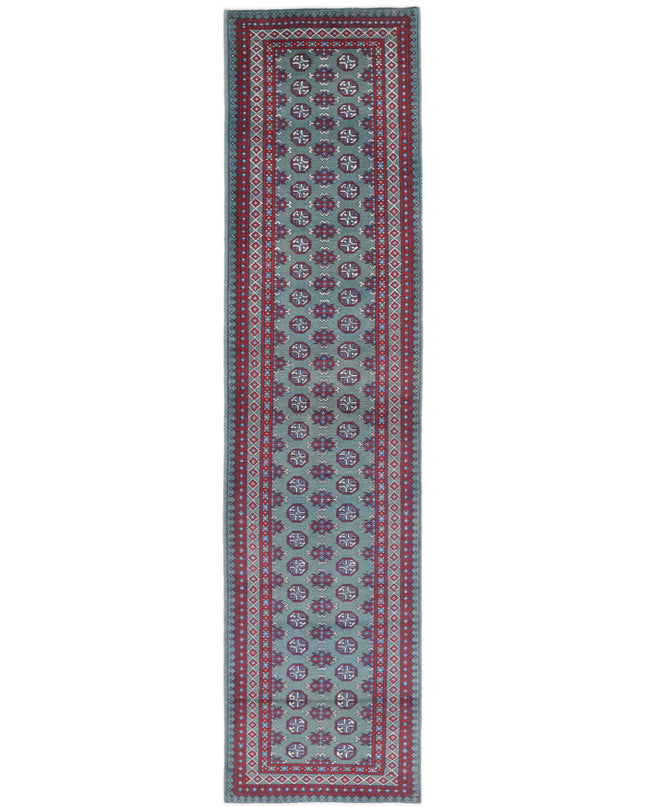 Revival 2' 7" X 12' 7" Hand Knotted Wool Rug 2' 7" X 12' 7" (79 X 383) / Green / Wool