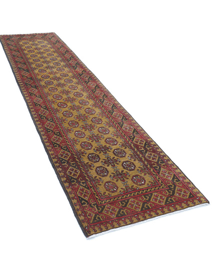 Revival 2' 8" X 10' 9" Hand Knotted Wool Rug 2' 8" X 10' 9" (81 X 328) / Gold / Wool