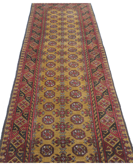 Revival 2' 8" X 10' 9" Hand Knotted Wool Rug 2' 8" X 10' 9" (81 X 328) / Gold / Wool