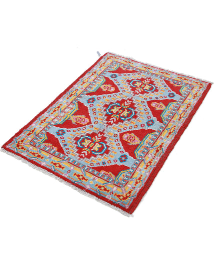 Revival 2' 10" X 3' 10" Hand Knotted Wool Rug 2' 10" X 3' 10" (86 X 117) / Red / Wool