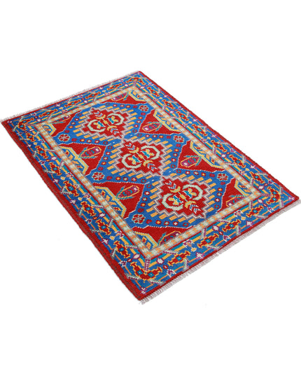 Revival 2' 8" X 3' 10" Hand Knotted Wool Rug 2' 8" X 3' 10" (81 X 117) / Red / Wool