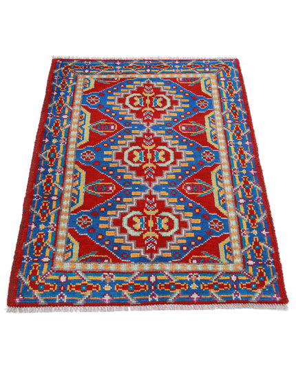 Revival 2' 8" X 3' 10" Hand Knotted Wool Rug 2' 8" X 3' 10" (81 X 117) / Red / Wool