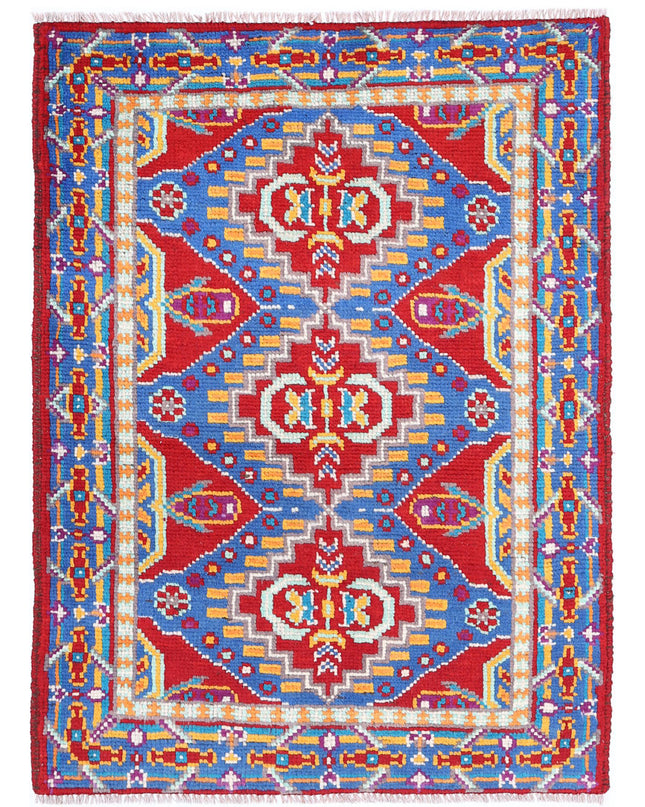 Revival 2' 8" X 3' 10" Hand Knotted Wool Rug 2' 8" X 3' 10" (81 X 117) / Red / Wool