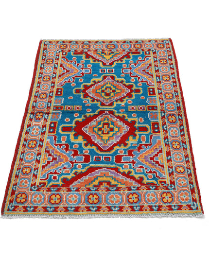 Revival 2' 8" X 4' 0" Hand Knotted Wool Rug 2' 8" X 4' 0" (81 X 122) / Teal / Wool