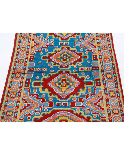 Revival 2' 8" X 4' 0" Hand Knotted Wool Rug 2' 8" X 4' 0" (81 X 122) / Teal / Wool