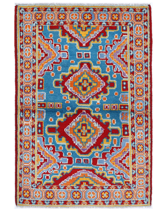 Revival 2' 8" X 4' 0" Hand Knotted Wool Rug 2' 8" X 4' 0" (81 X 122) / Teal / Wool