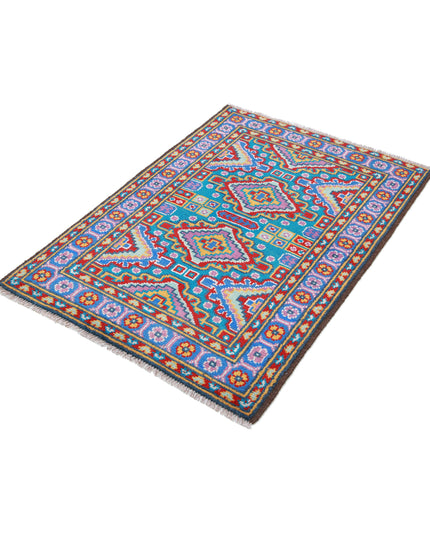 Revival 2' 9" X 4' 0" Hand Knotted Wool Rug 2' 9" X 4' 0" (84 X 122) / Teal / Wool