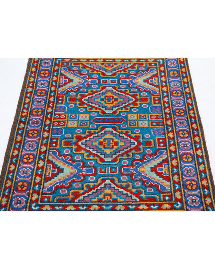 Revival 2' 9" X 4' 0" Hand Knotted Wool Rug 2' 9" X 4' 0" (84 X 122) / Teal / Wool