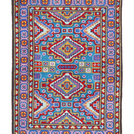 Revival 2' 9" X 4' 0" Hand Knotted Wool Rug 2' 9" X 4' 0" (84 X 122) / Teal / Wool
