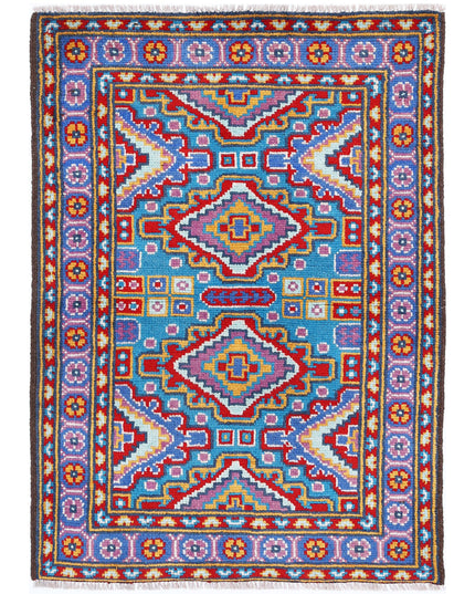 Revival 2' 9" X 4' 0" Hand Knotted Wool Rug 2' 9" X 4' 0" (84 X 122) / Teal / Wool