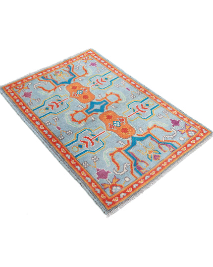 Revival 2' 8" X 4' 0" Hand Knotted Wool Rug 2' 8" X 4' 0" (81 X 122) / Blue / Wool