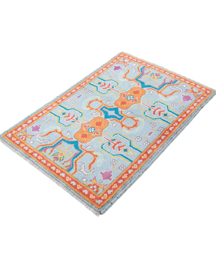 Revival 2' 8" X 4' 0" Hand Knotted Wool Rug 2' 8" X 4' 0" (81 X 122) / Blue / Wool