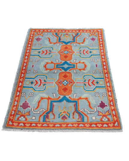 Revival 2' 8" X 4' 0" Hand Knotted Wool Rug 2' 8" X 4' 0" (81 X 122) / Blue / Wool