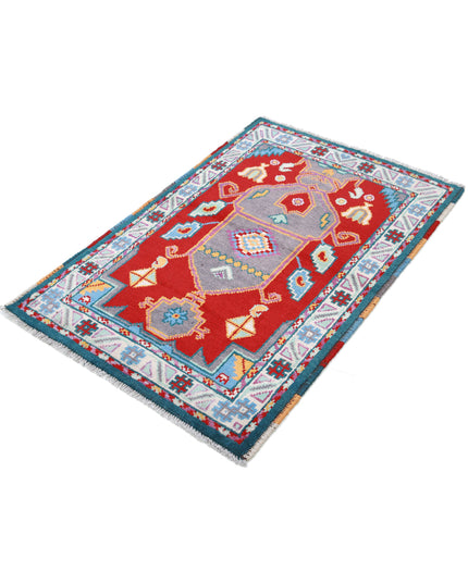 Revival 2' 8" X 4' 2" Hand Knotted Wool Rug 2' 8" X 4' 2" (81 X 127) / Red / Wool