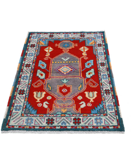 Revival 2' 8" X 4' 2" Hand Knotted Wool Rug 2' 8" X 4' 2" (81 X 127) / Red / Wool