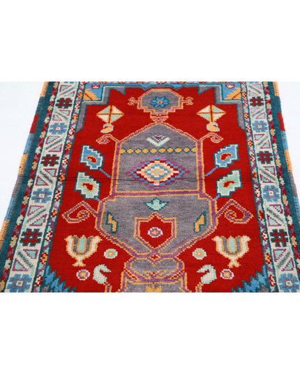 Revival 2' 8" X 4' 2" Hand Knotted Wool Rug 2' 8" X 4' 2" (81 X 127) / Red / Wool