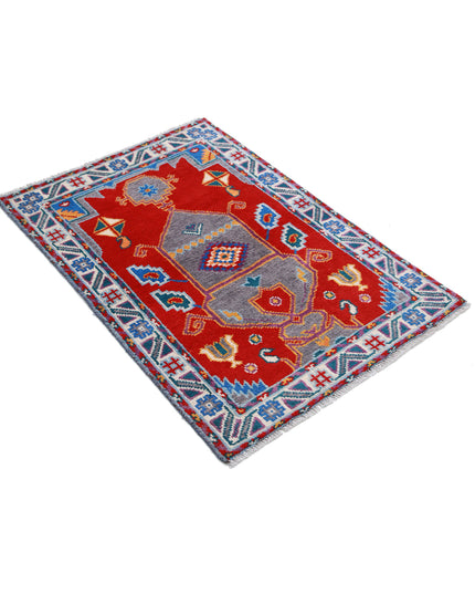 Revival 2' 8" X 3' 11" Hand Knotted Wool Rug 2' 8" X 3' 11" (81 X 119) / Red / Wool