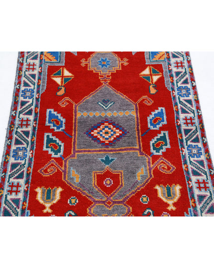 Revival 2' 8" X 3' 11" Hand Knotted Wool Rug 2' 8" X 3' 11" (81 X 119) / Red / Wool