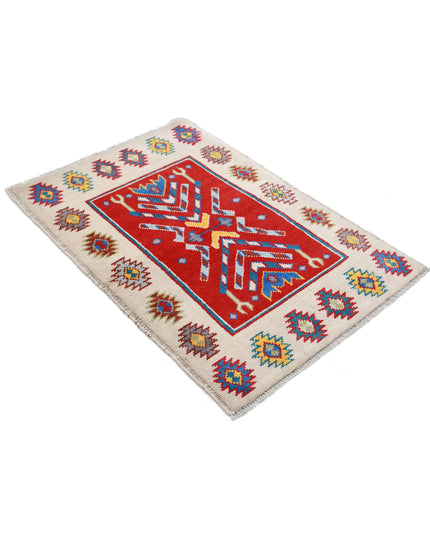 Revival 2' 10" X 4' 1" Hand Knotted Wool Rug 2' 10" X 4' 1" (86 X 124) / Ivory / Wool