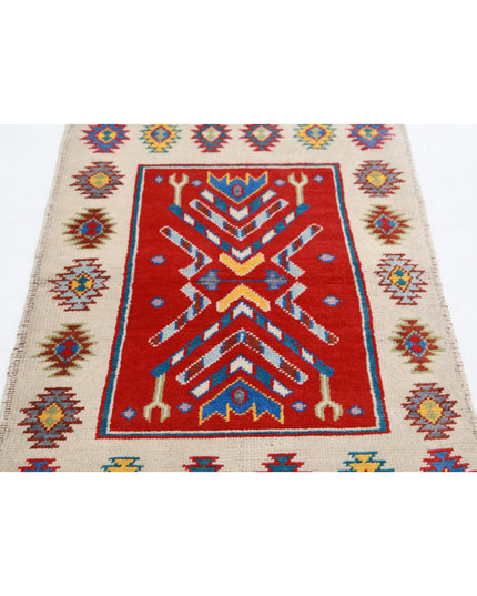 Revival 2' 10" X 4' 1" Hand Knotted Wool Rug 2' 10" X 4' 1" (86 X 124) / Ivory / Wool