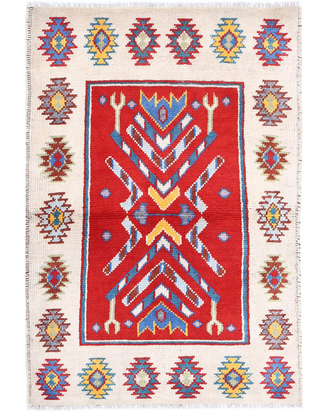 Revival 2' 10" X 4' 1" Hand Knotted Wool Rug 2' 10" X 4' 1" (86 X 124) / Ivory / Wool