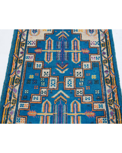 Revival 2' 9" X 3' 10" Hand Knotted Wool Rug 2' 9" X 3' 10" (84 X 117) / Teal / Wool