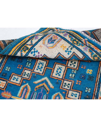 Revival 2' 9" X 3' 10" Hand Knotted Wool Rug 2' 9" X 3' 10" (84 X 117) / Teal / Wool