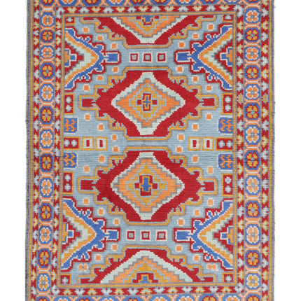 Revival 2' 8" X 3' 11" Hand Knotted Wool Rug 2' 8" X 3' 11" (81 X 119) / Blue / Wool