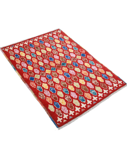 Revival 2' 9" X 4' 0" Hand Knotted Wool Rug 2' 9" X 4' 0" (84 X 122) / Red / Wool