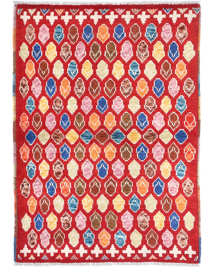 Revival 2' 9" X 4' 0" Hand Knotted Wool Rug 2' 9" X 4' 0" (84 X 122) / Red / Wool