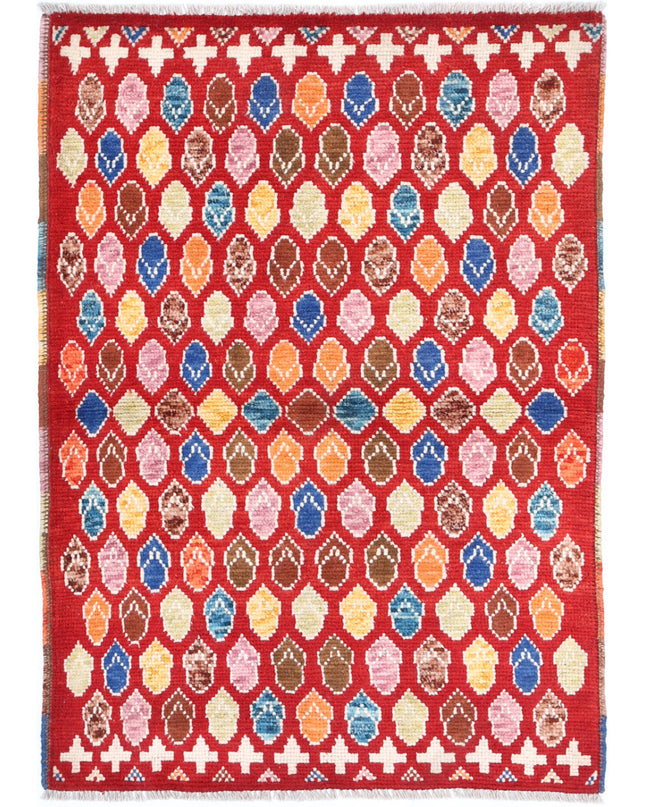 Revival 2' 9" X 4' 0" Hand Knotted Wool Rug 2' 9" X 4' 0" (84 X 122) / Red / Wool