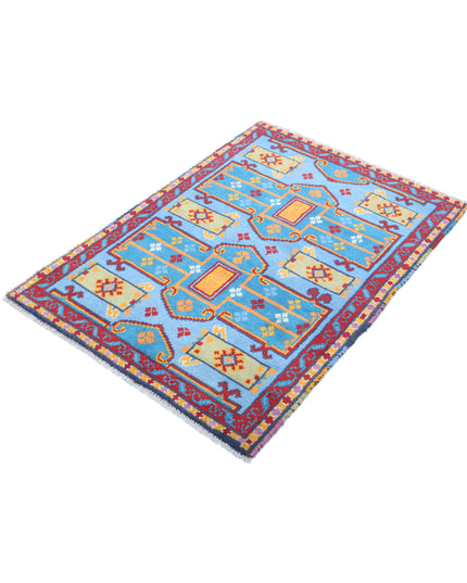 Revival 2' 8" X 3' 10" Hand Knotted Wool Rug 2' 8" X 3' 10" (81 X 117) / Teal / Wool