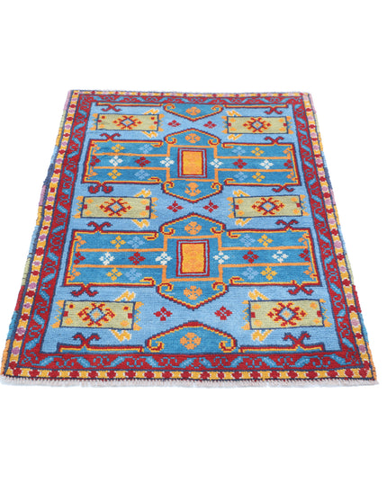 Revival 2' 8" X 3' 10" Hand Knotted Wool Rug 2' 8" X 3' 10" (81 X 117) / Teal / Wool