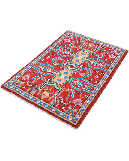 Revival 2' 8" X 3' 11" Hand Knotted Wool Rug 2' 8" X 3' 11" (81 X 119) / Red / Wool