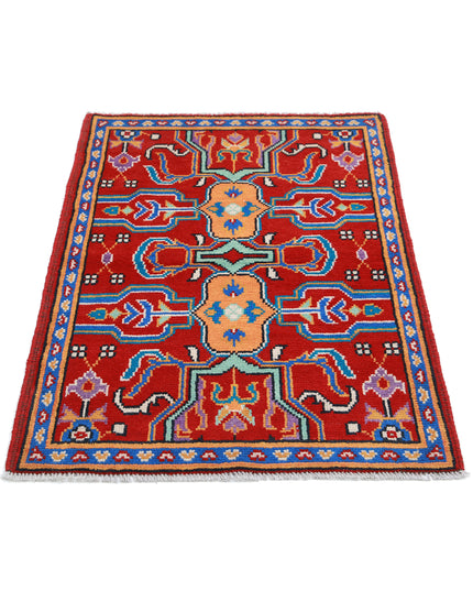 Revival 2' 8" X 3' 11" Hand Knotted Wool Rug 2' 8" X 3' 11" (81 X 119) / Red / Wool