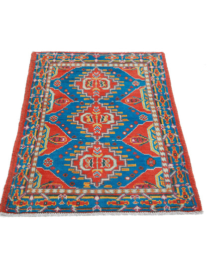 Revival 2' 8" X 3' 11" Hand Knotted Wool Rug 2' 8" X 3' 11" (81 X 119) / Rust / Wool