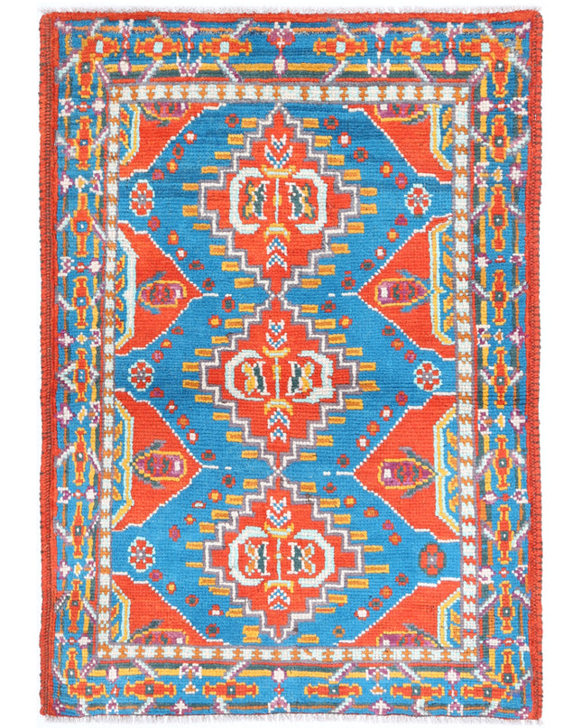 Revival 2' 8" X 3' 11" Hand Knotted Wool Rug 2' 8" X 3' 11" (81 X 119) / Rust / Wool