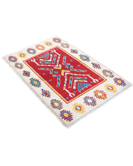 Revival 2' 6" X 3' 10" Hand Knotted Wool Rug 2' 6" X 3' 10" (76 X 117) / Red / Wool